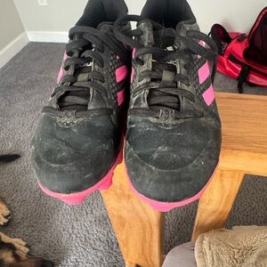 Adidas Kids Black and Pink Athletic Shoes